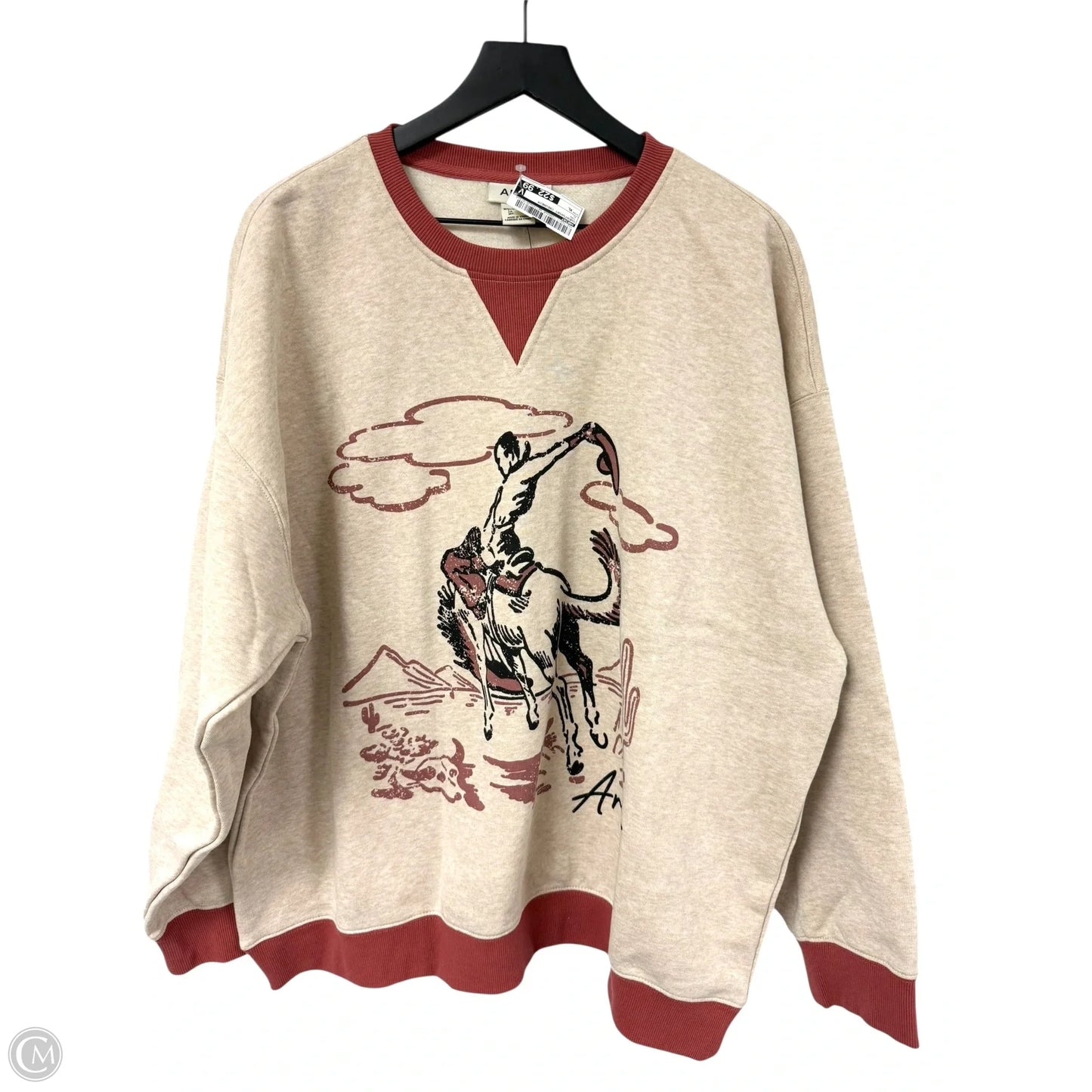 Sweatshirt Crewneck By Ariat In Tan, Size: Xl