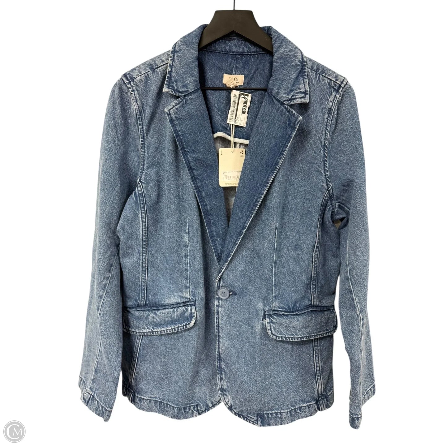 Blazer By Ana In Blue Denim, Size: L