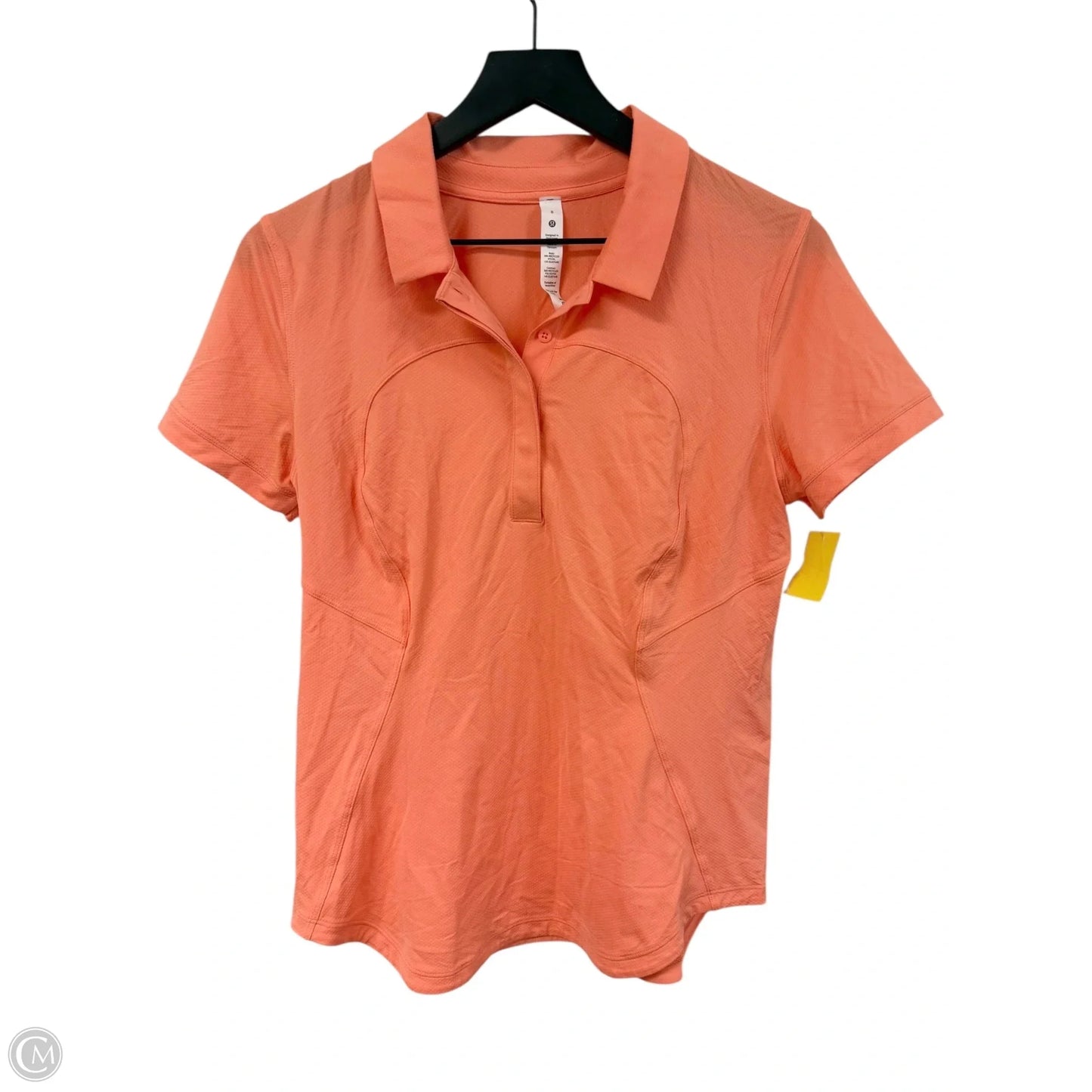 Athletic Top Short Sleeve By Lululemon In Orange, Size: 8