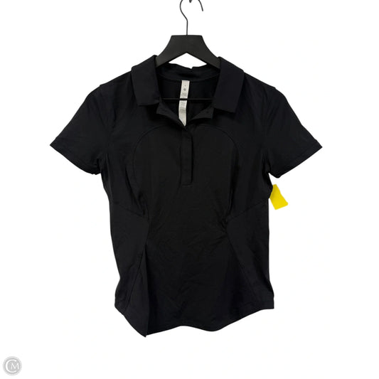 Athletic Top Short Sleeve By Lululemon In Black, Size: 6