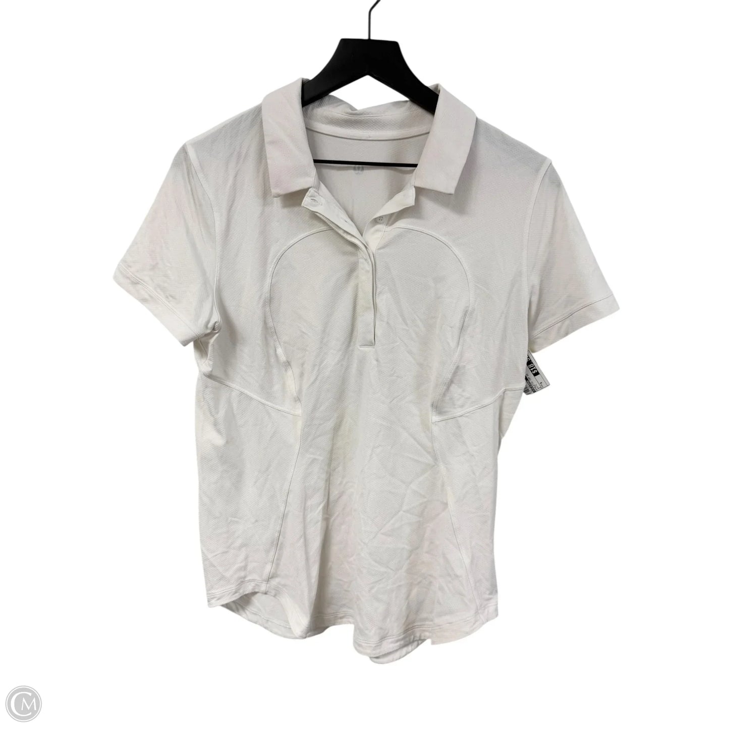 Athletic Top Short Sleeve By Lululemon In White, Size: 8