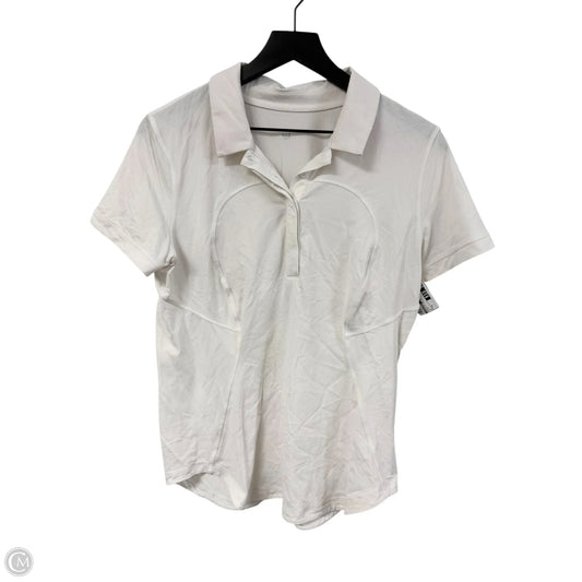 Athletic Top Short Sleeve By Lululemon In White, Size: 8