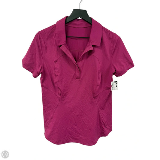 Athletic Top Short Sleeve By Lululemon In Pink, Size: 8