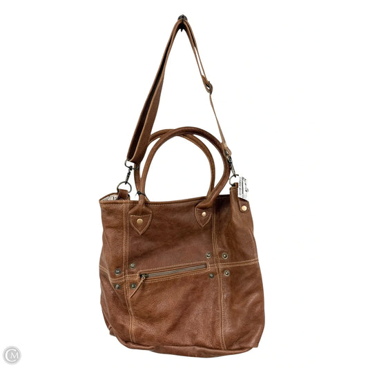 Handbag Leather By Myra, Size: Medium