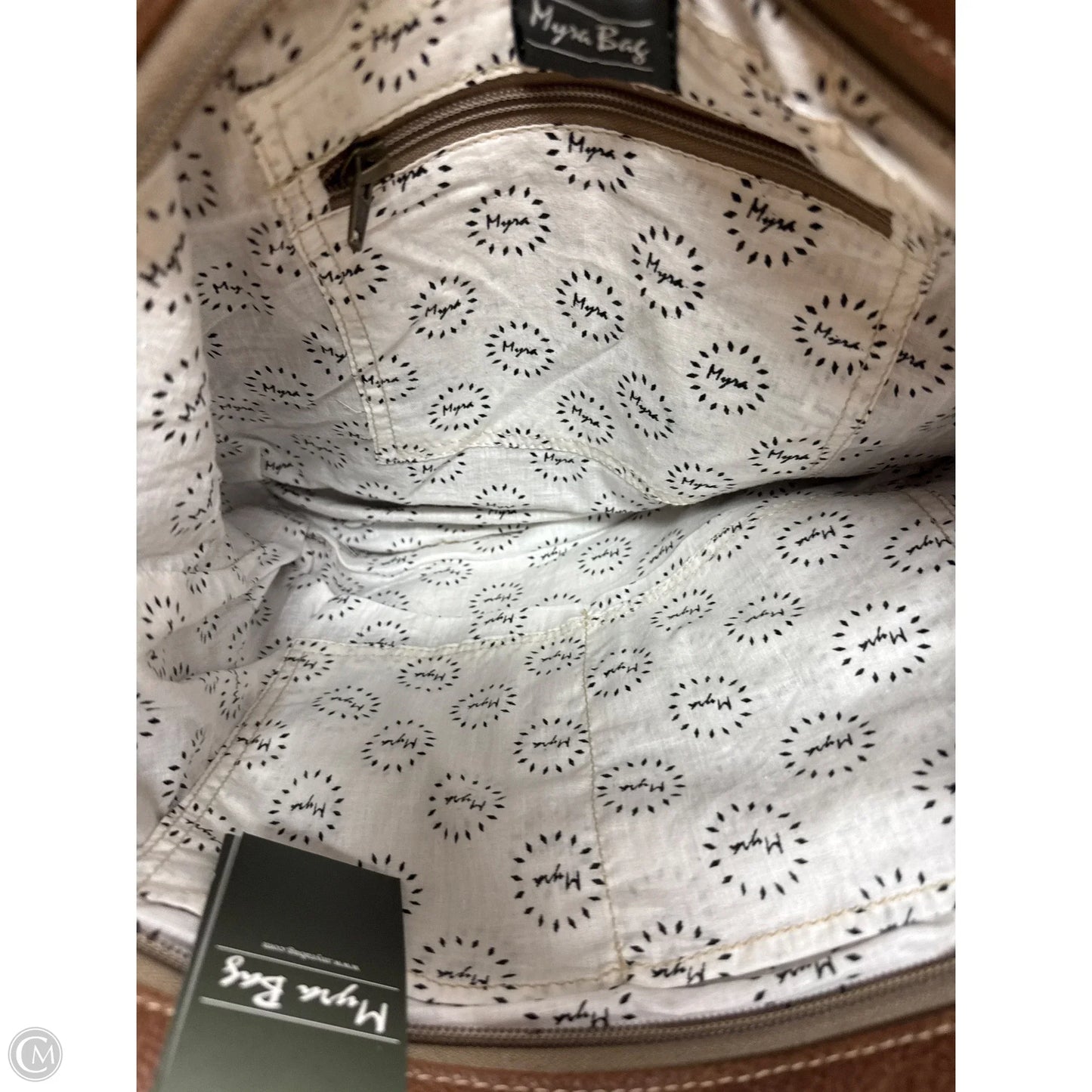 Handbag Leather By Myra, Size: Medium