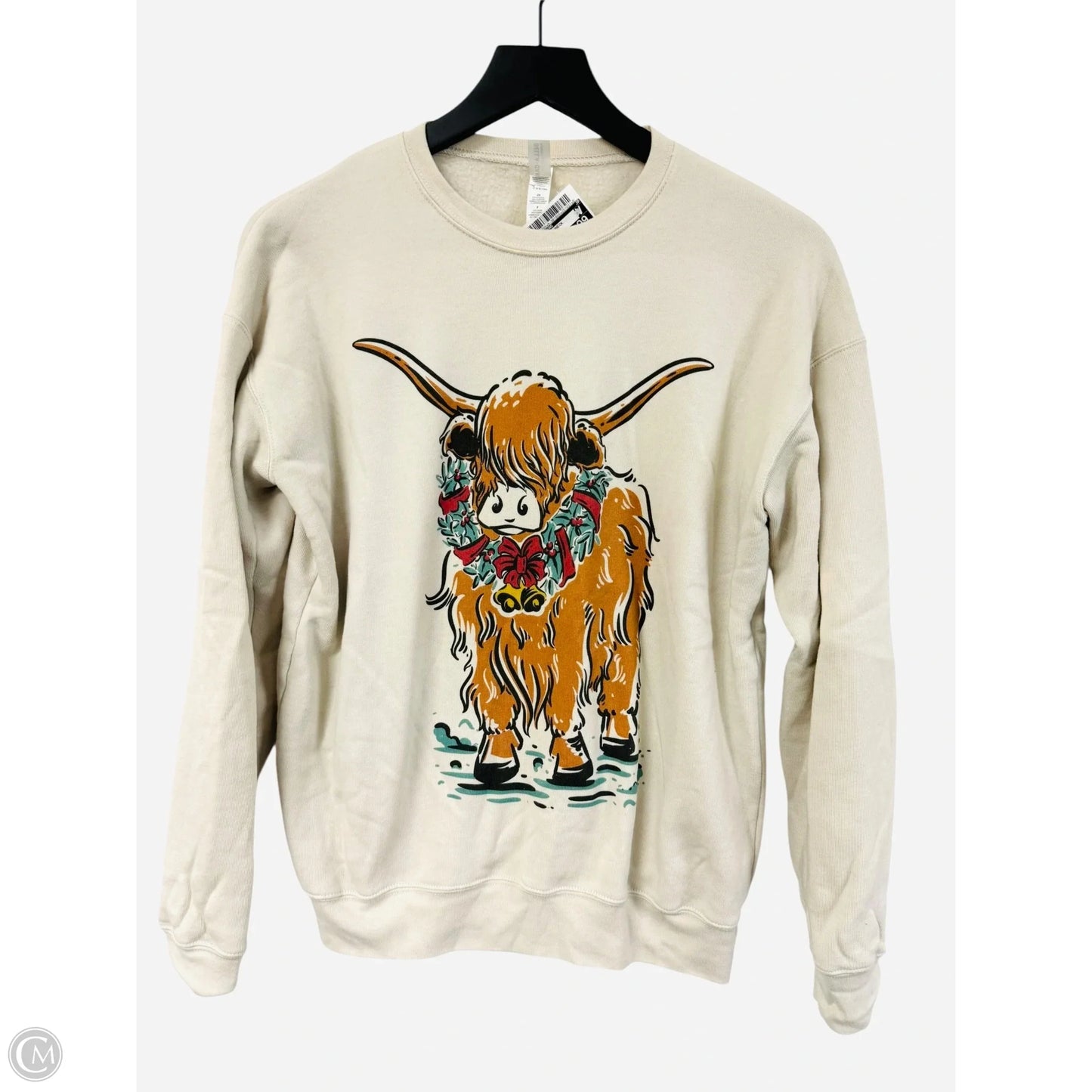 Sweatshirt Crewneck By Bella + Canvas In Cream, Size: S