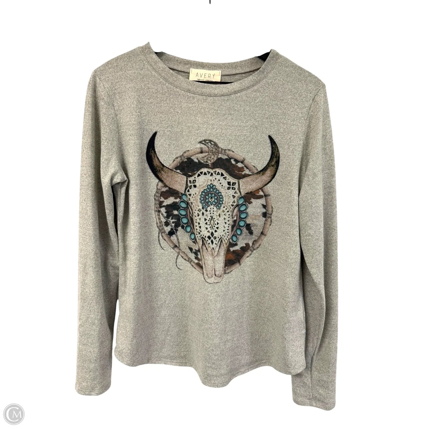 Top Long Sleeve By Clothes Mentor In Grey, Size: L