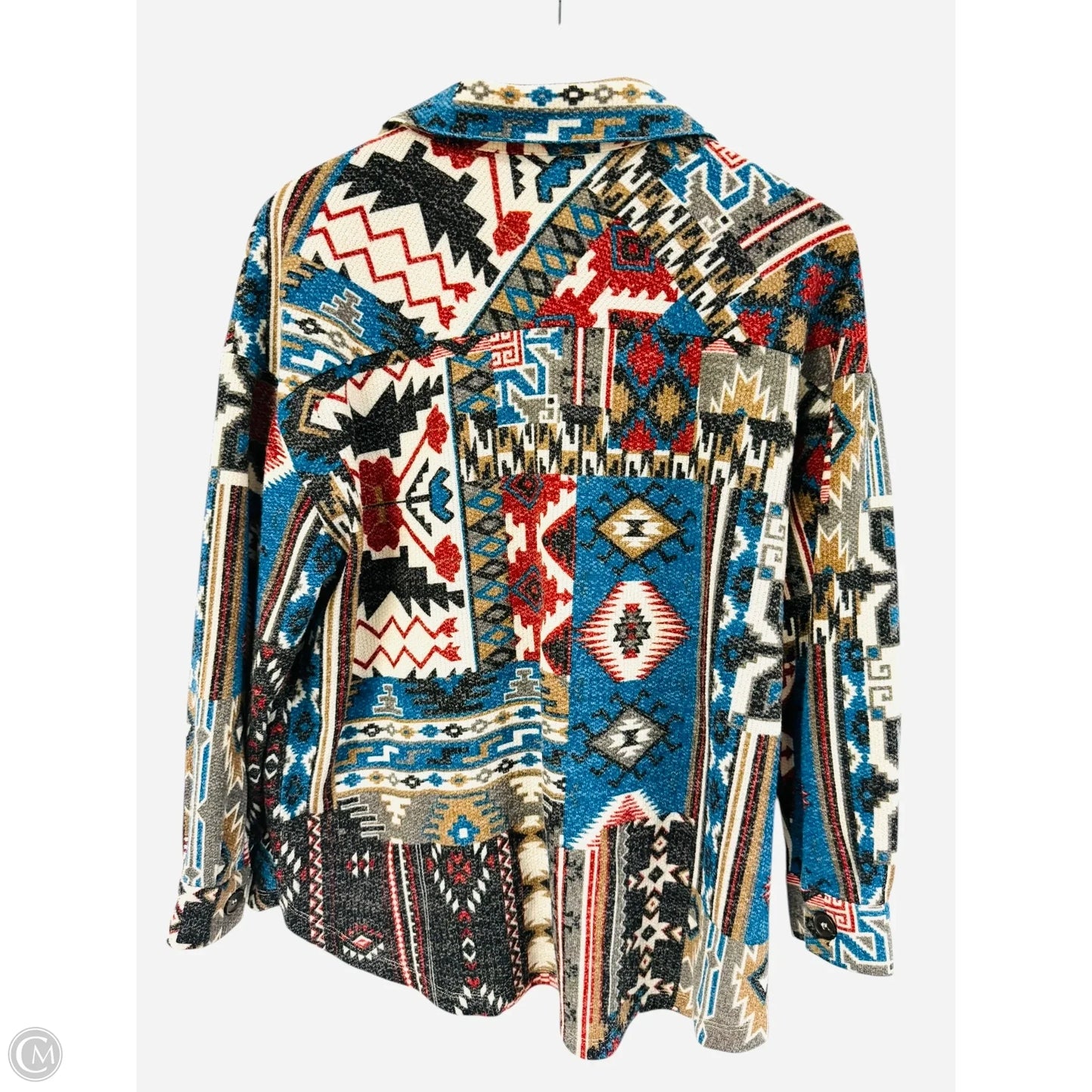 Blouse Long Sleeve By Zenana In Multi-colored, Size: L