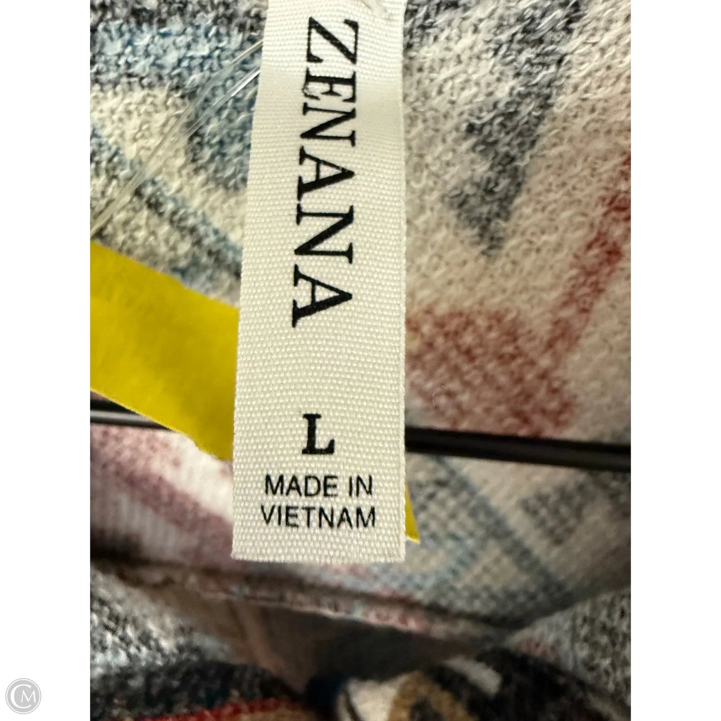 Blouse Long Sleeve By Zenana In Multi-colored, Size: L