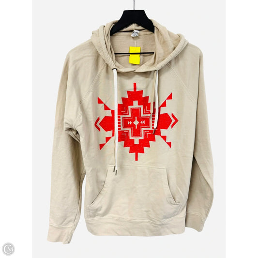 Sweatshirt Hoodie By Clothes Mentor In Cream, Size: M