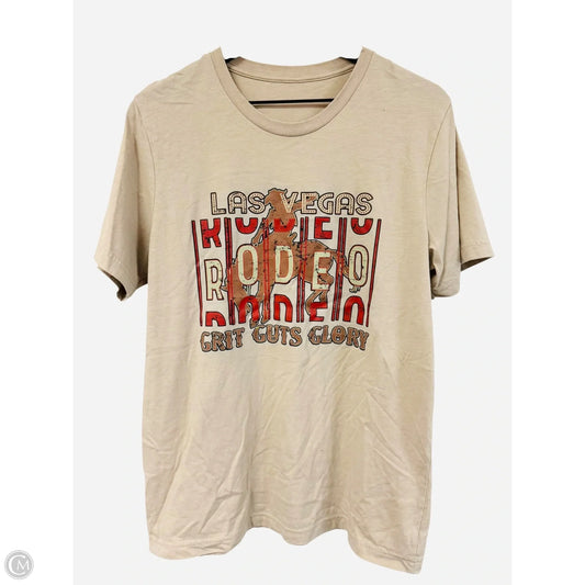 Top Short Sleeve Basic By Cme In Tan, Size: M