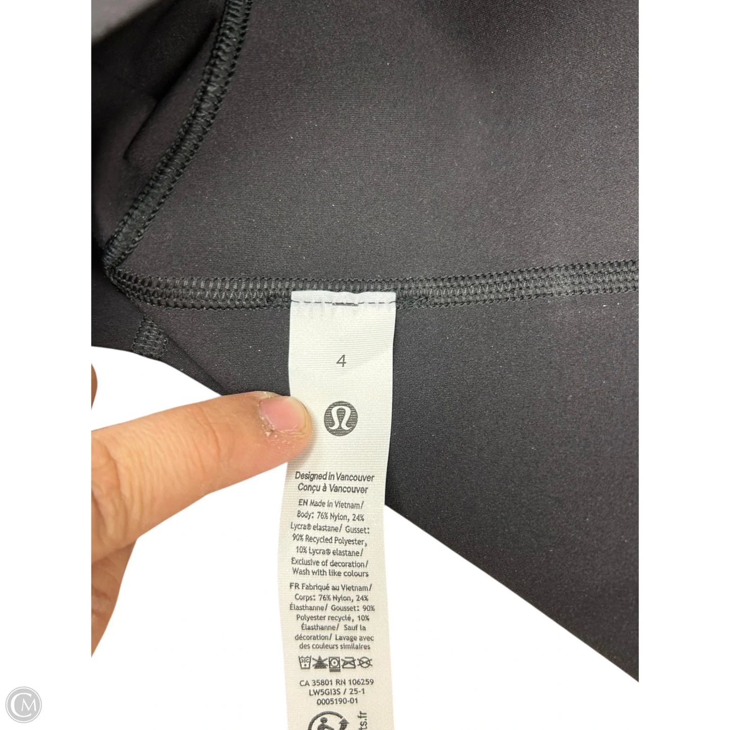 Athletic Leggings By Lululemon In Black, Size: 4