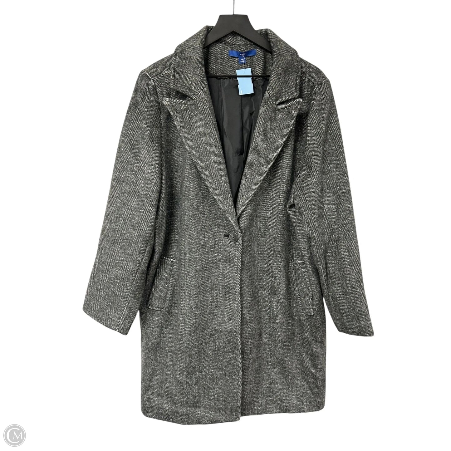 Coat Peacoat By Apt 9 In Grey, Size: Xxl