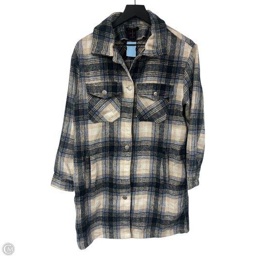Jacket Shirt By Clothes Mentor In Blue & Cream, Size: S