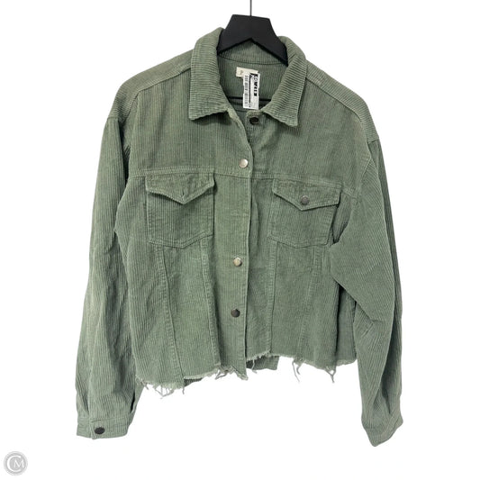 Jacket Shirt By Pol In Green, Size: L