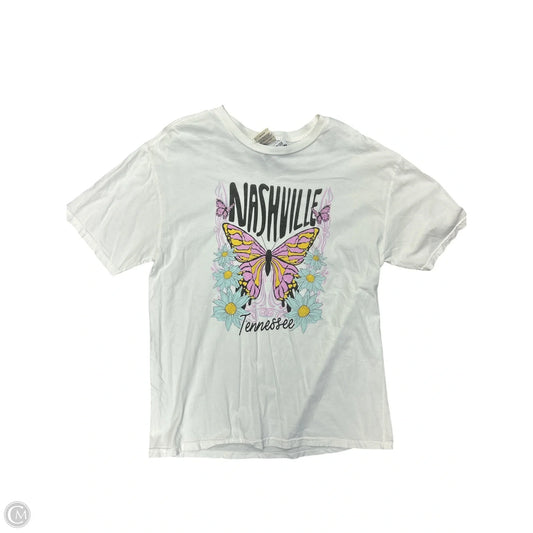 Top Short Sleeve Basic By Clothes Mentor In Cream, Size: M