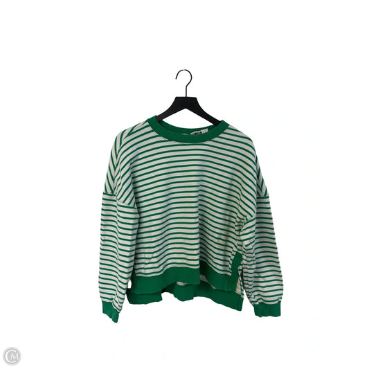 Sweatshirt Crewneck By Z Supply In Green & White, Size: M