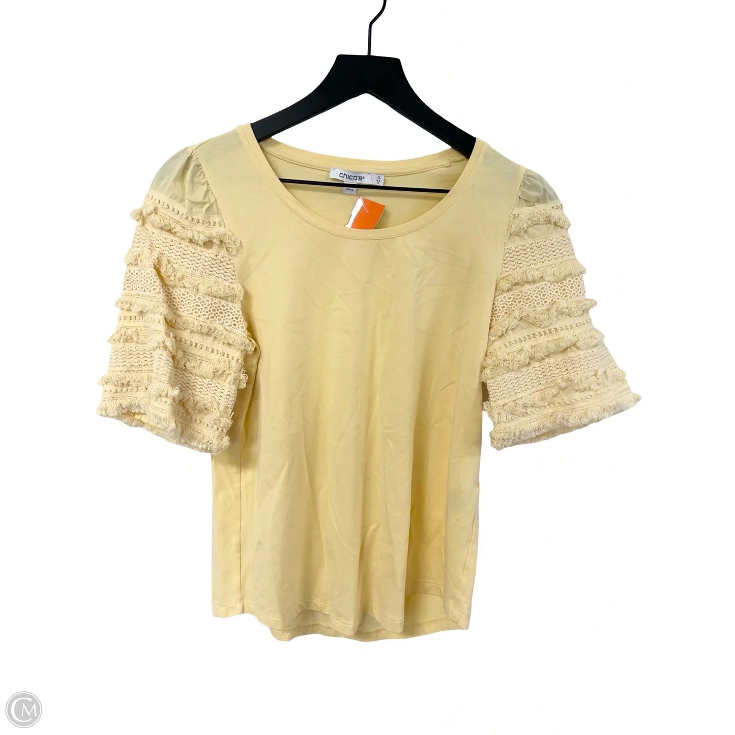 Top Short Sleeve By Chicos In Yellow, Size: S
