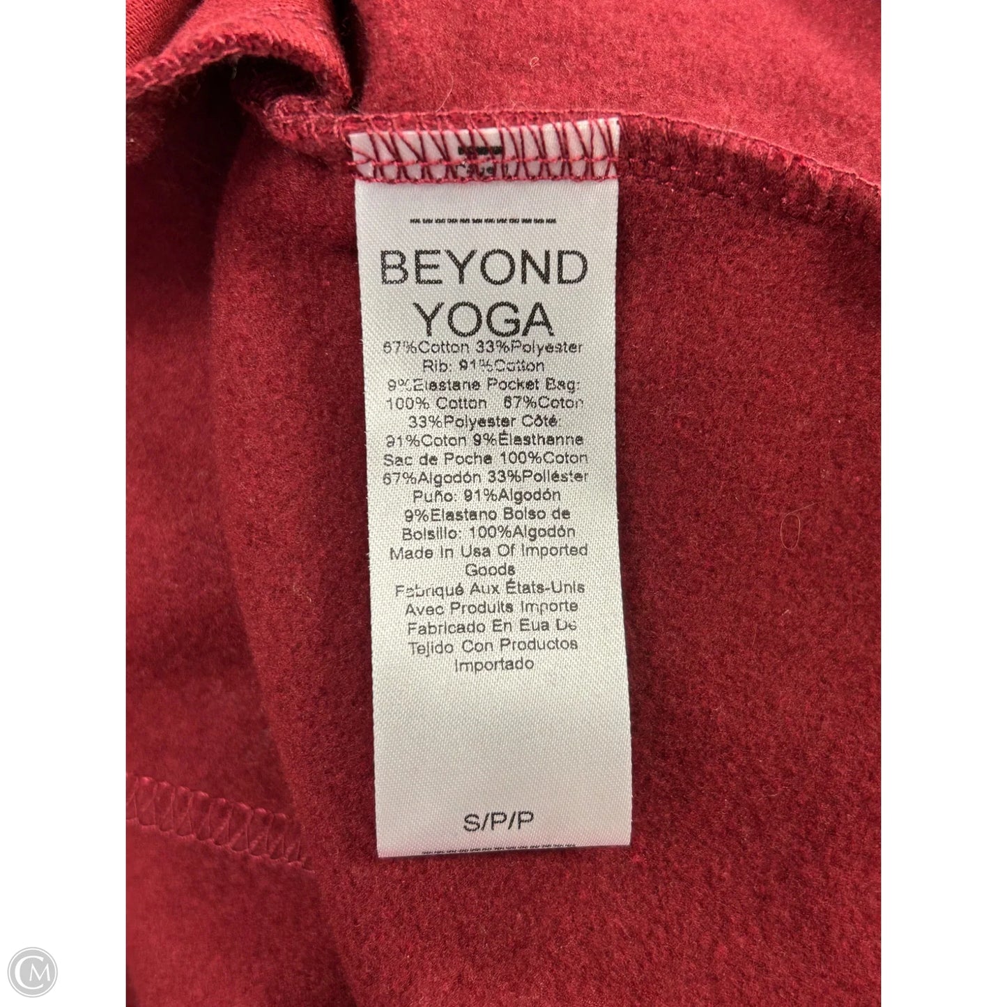 Jacket Fleece By Beyond Yoga In Maroon, Size: S