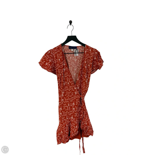 Dress Casual Short By Blue Rain In Orange & White, Size: M