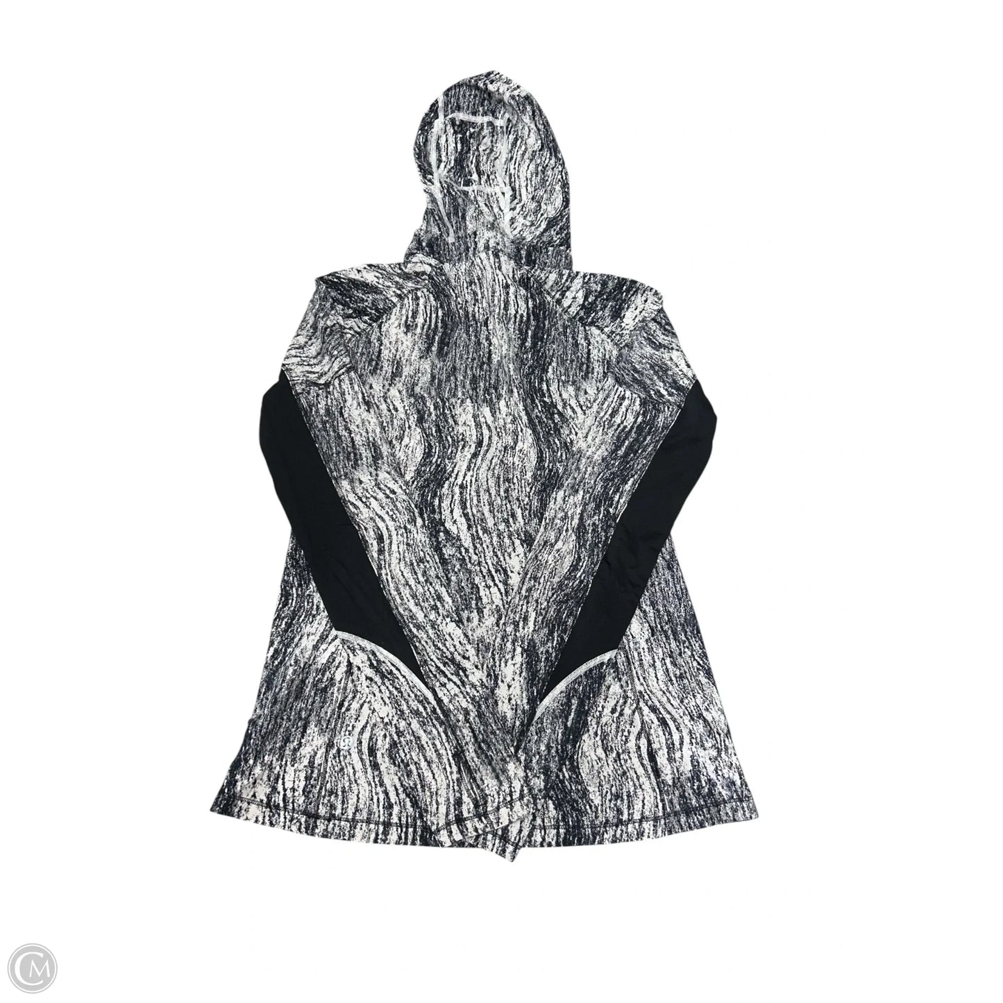 Athletic Top Long Sleeve Hoodie By Lululemon In Black & White, Size: 10