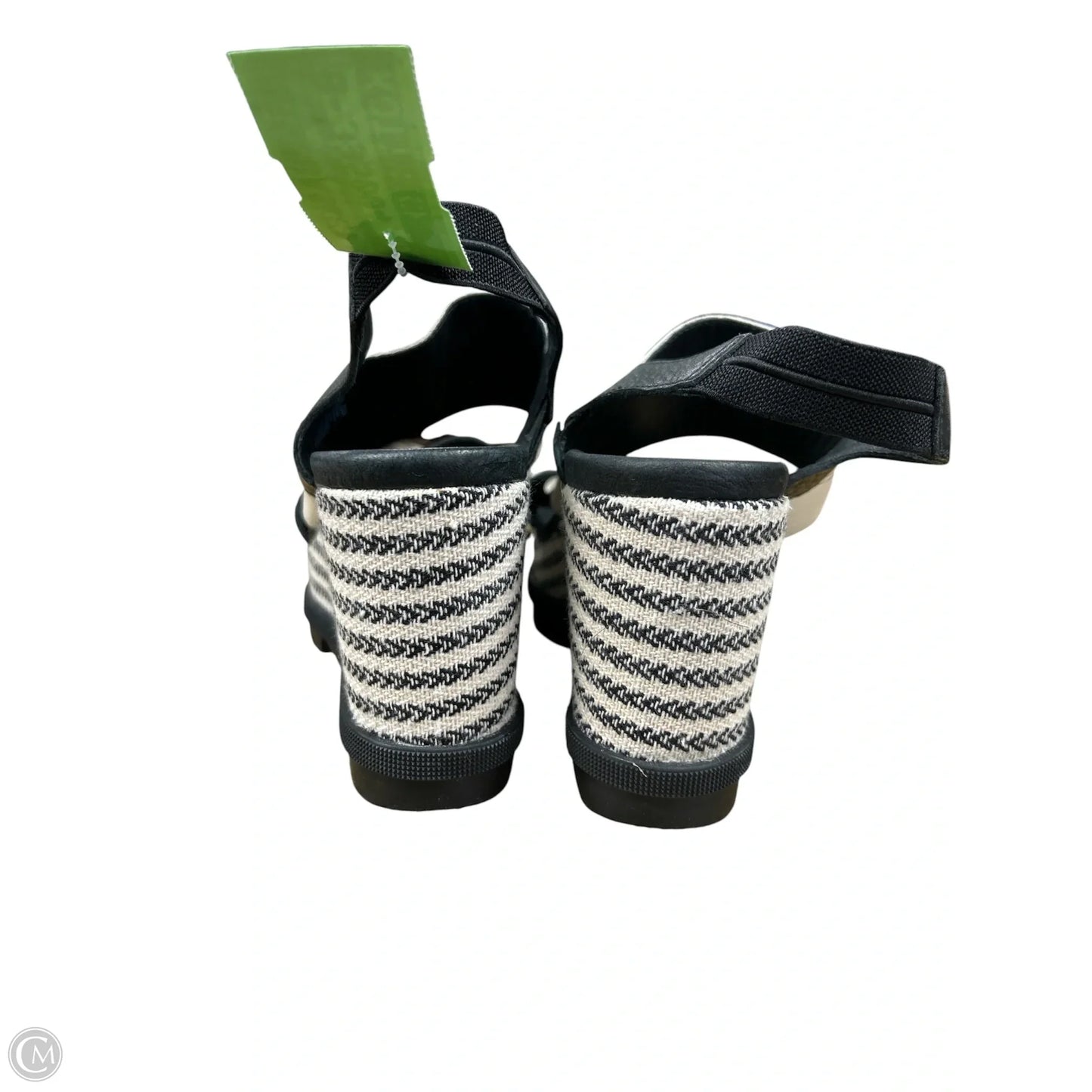 Sandals Heels Wedge By Sorel In Black & Cream, Size: 9