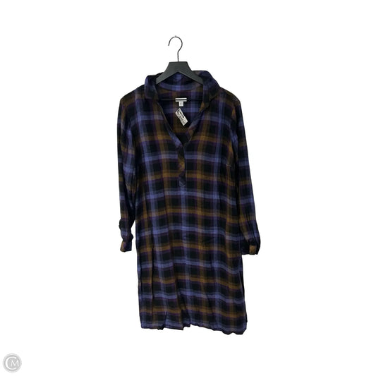 Dress Casual Midi By J. Jill In Blue & Purple, Size: Xl