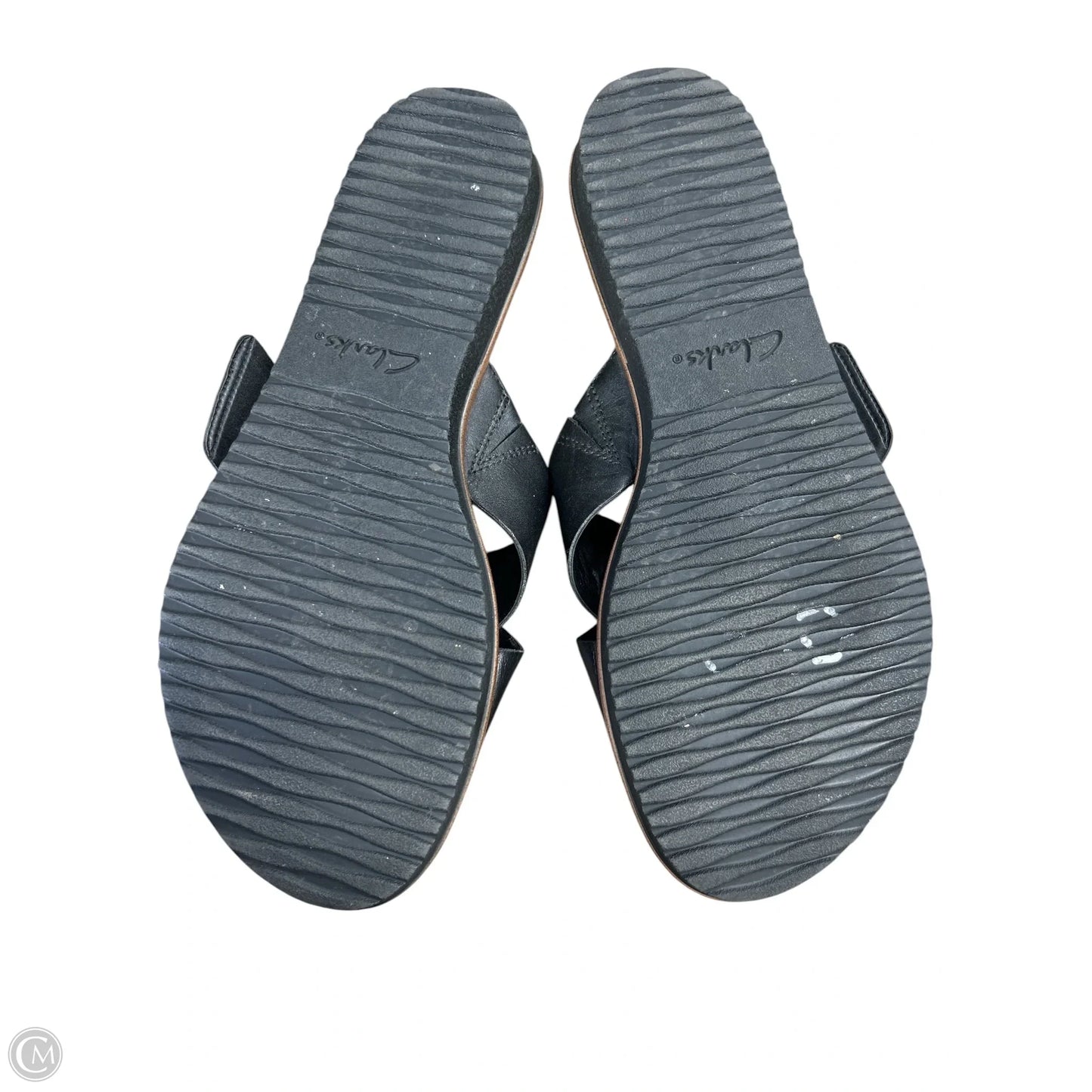 Sandals Flats By Clarks In Black, Size: L