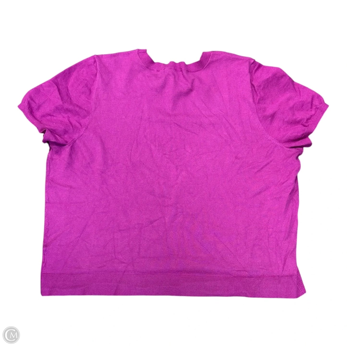 Sweater Short Sleeve By Liz Claiborne In Purple, Size: 2x