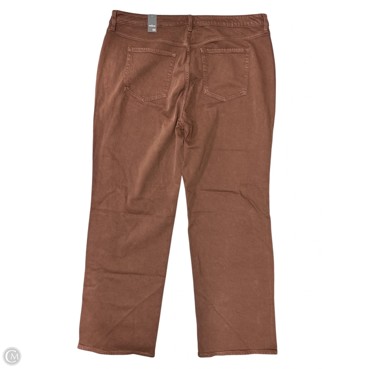 Jeans Straight By Torrid In Brown Denim, Size: 18