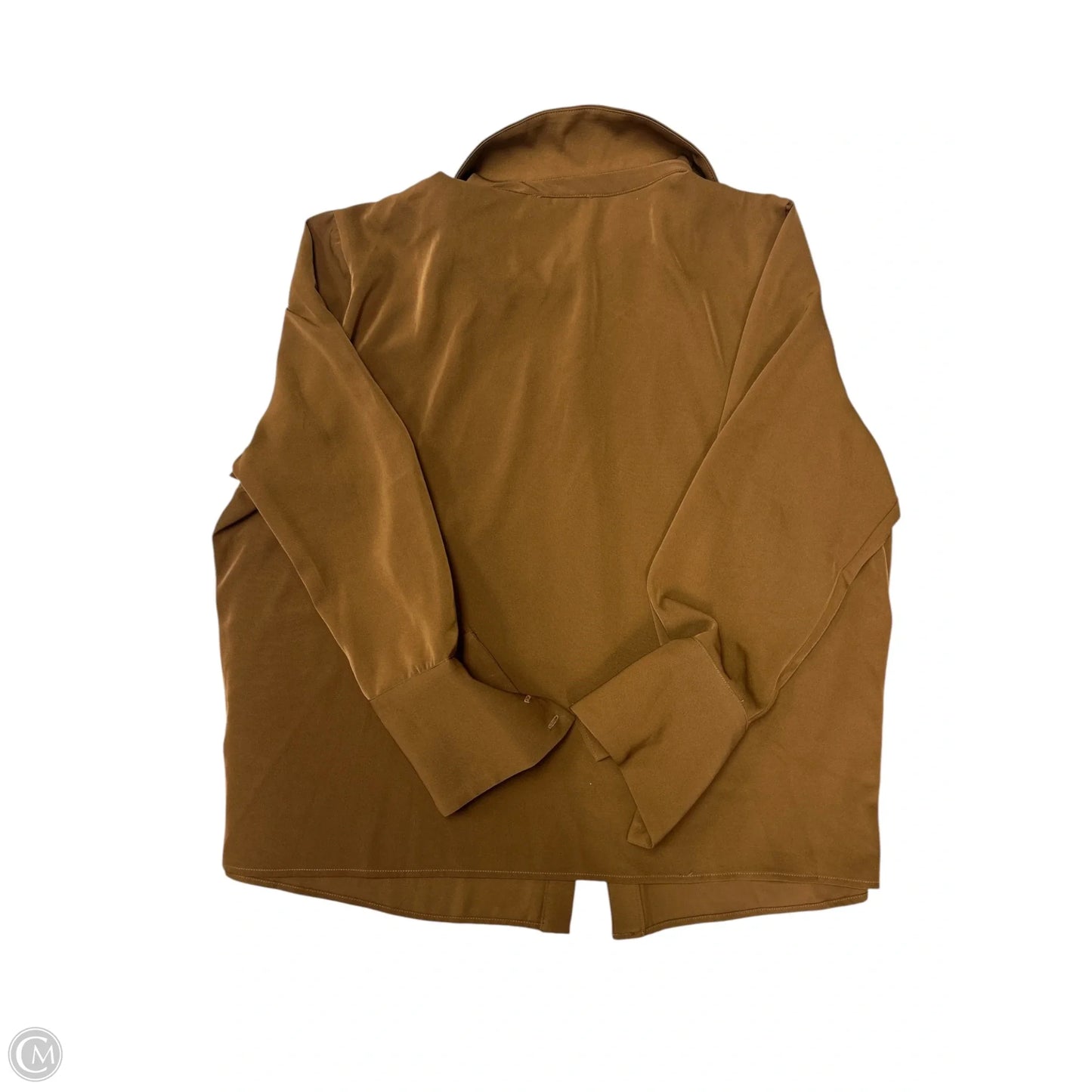 Blouse Long Sleeve By Eloquii In Brown, Size: 20