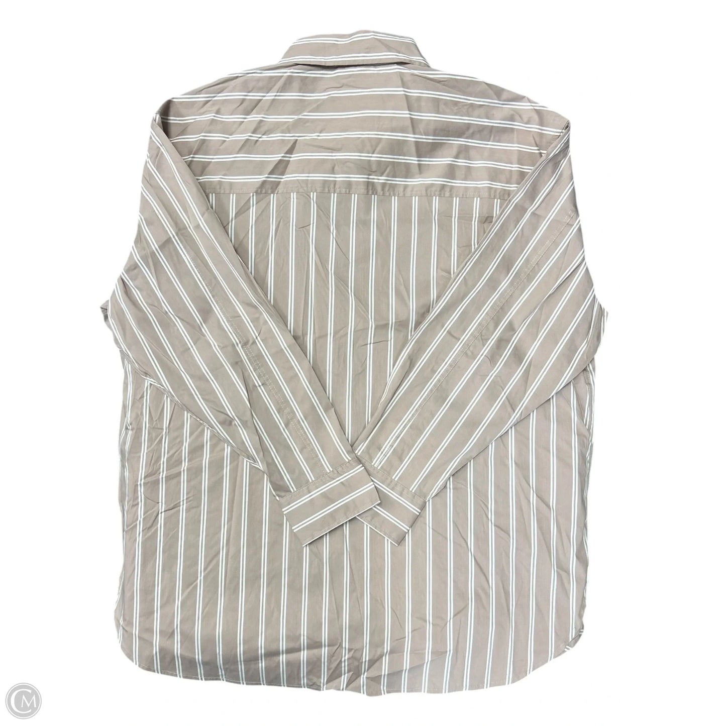 Blouse Long Sleeve By City Chic In Tan & White, Size: M