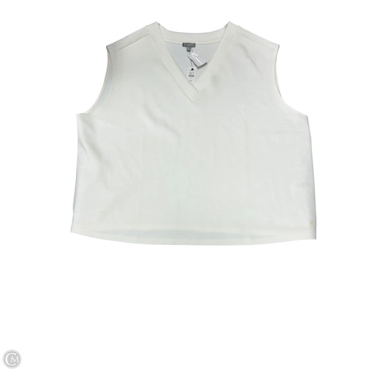 Top Sleeveless By Talbots In White, Size: 2x