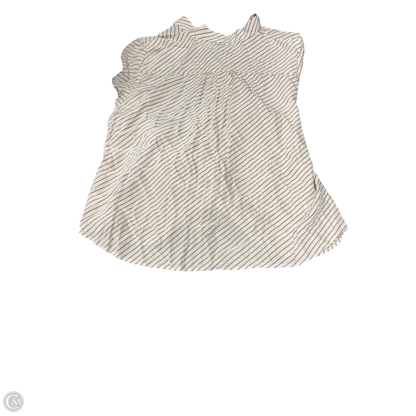 Blouse Long Sleeve By Talbots In Tan & White, Size: 2x