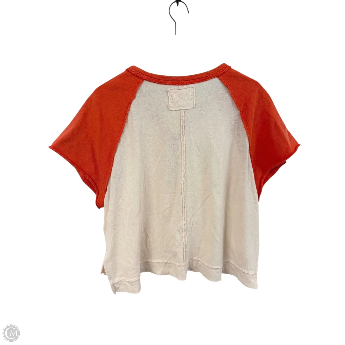 Top Short Sleeve By We The Free In Cream & Orange, Size: L