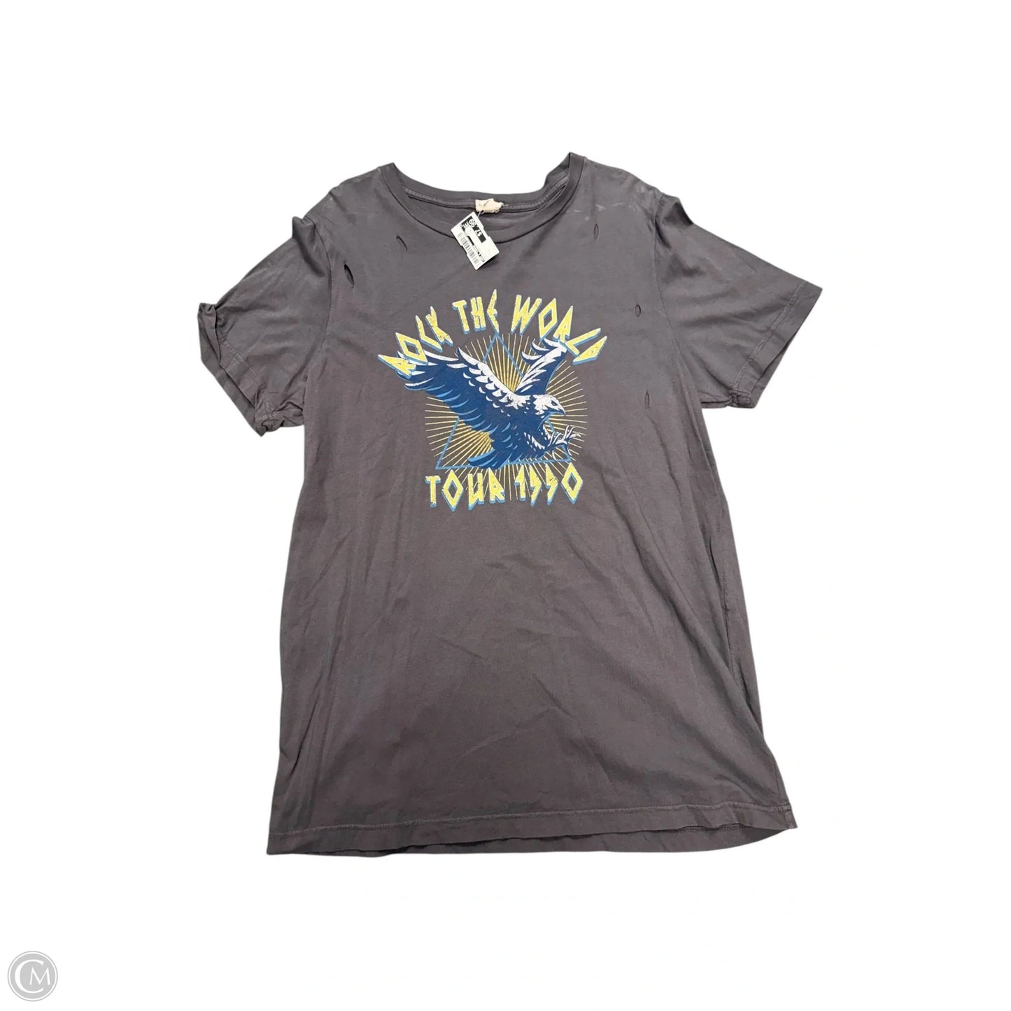 Top Short Sleeve Basic By Hem & Thread In Grey, Size: L