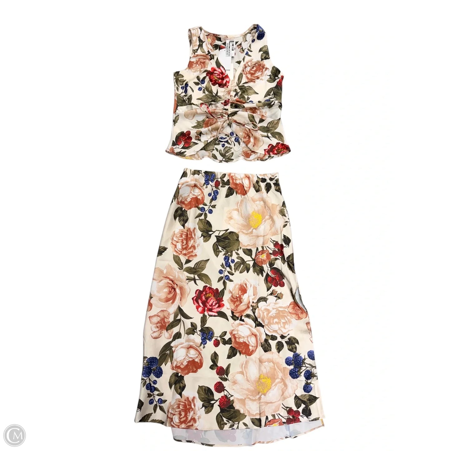 Skirt Set 2pc By Skies Are Blue In Floral Print, Size: S