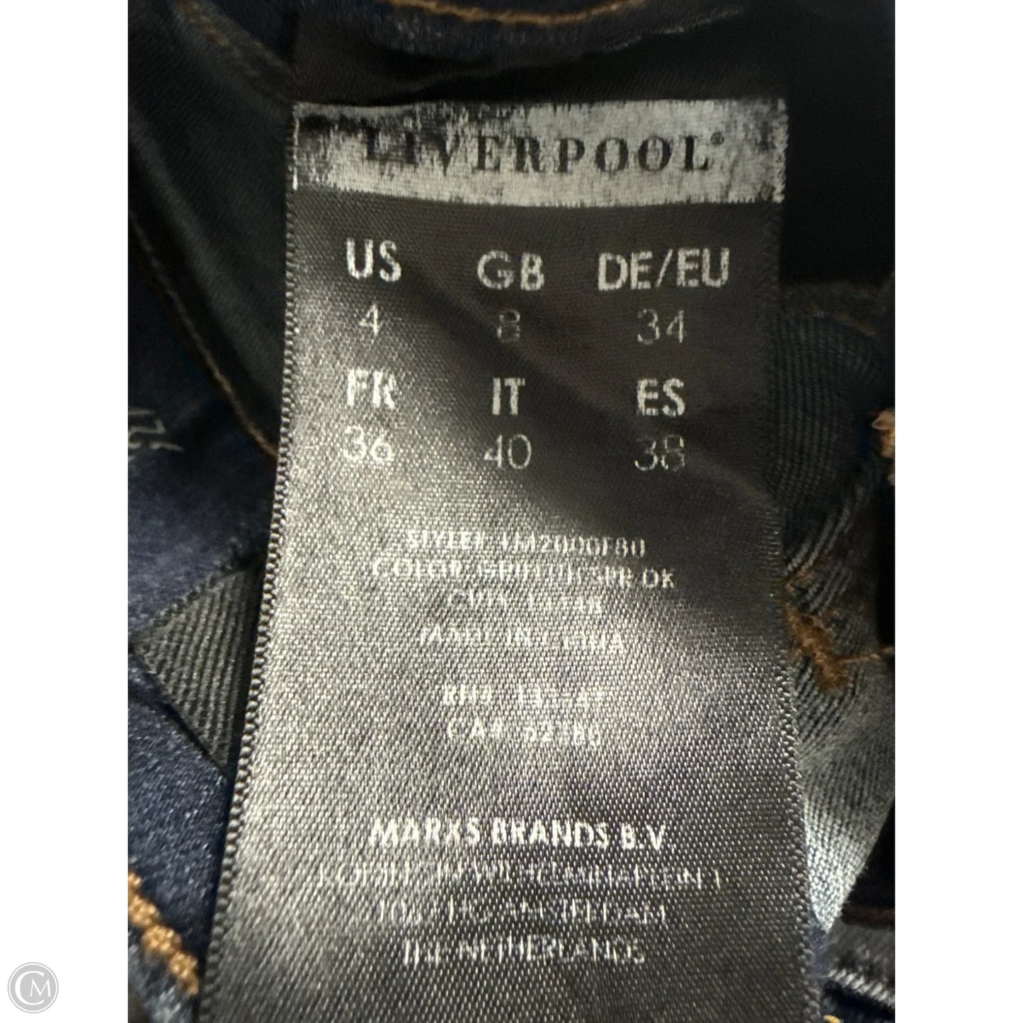 Jeans Skinny By Liverpool In Blue Denim, Size: 4