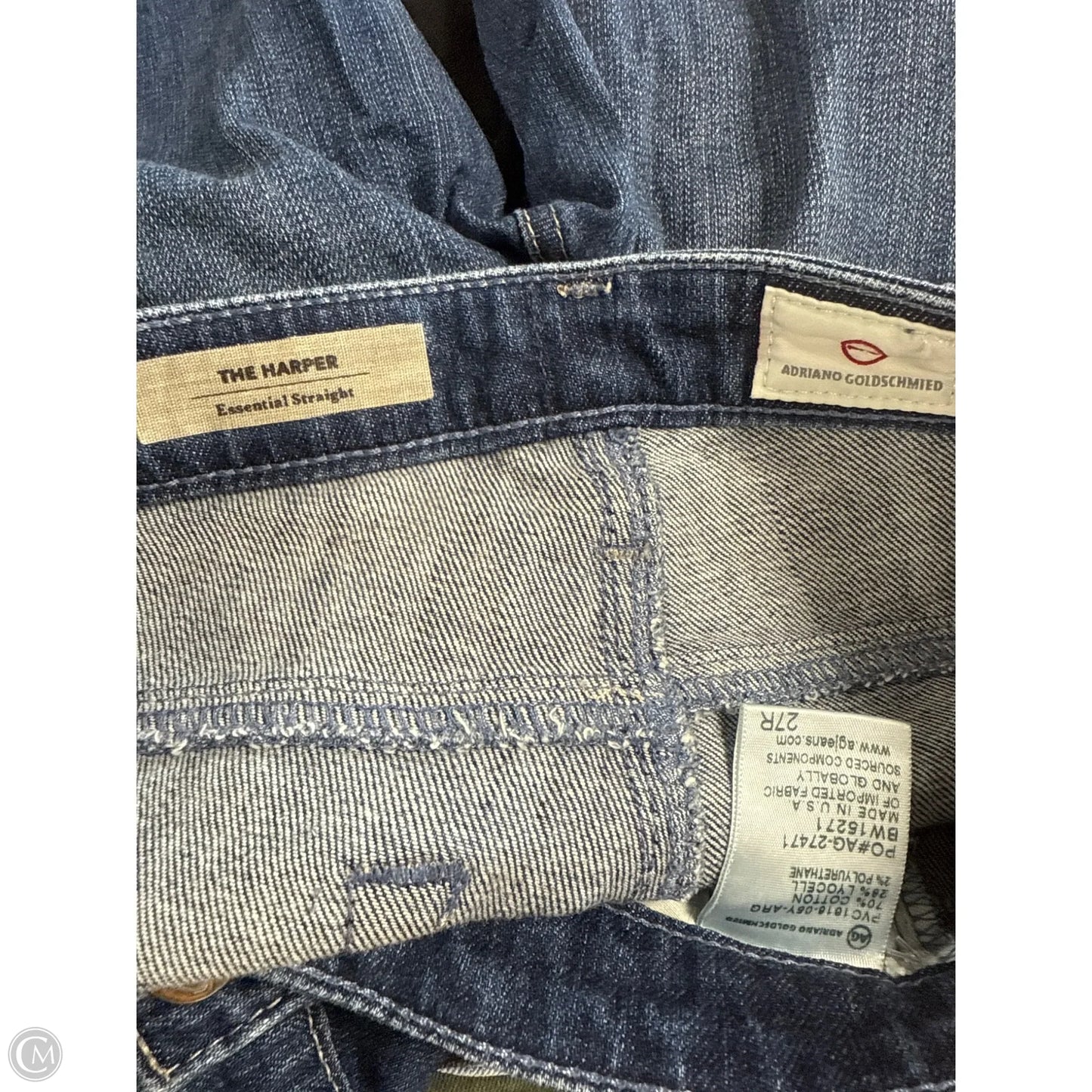 Jeans Straight By Adriano Goldschmied In Blue Denim, Size: 4