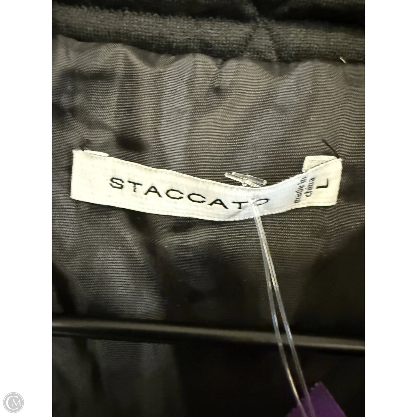 Vest Puffer & Quilted By Staccato In Black, Size: L