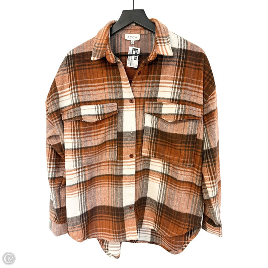 Jacket Shirt By Clothes Mentor In Plaid Pattern, Size: S