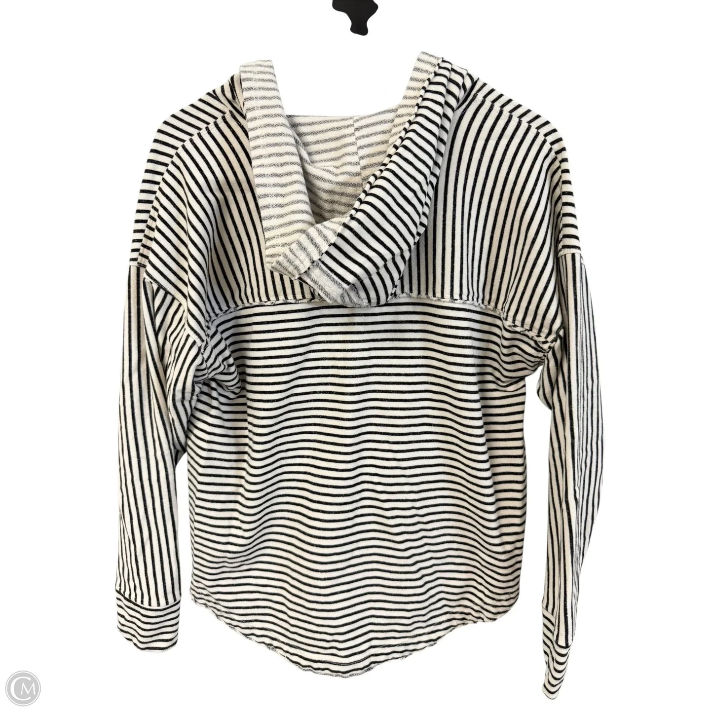 Sweatshirt Hoodie By Bke In Black & White, Size: L