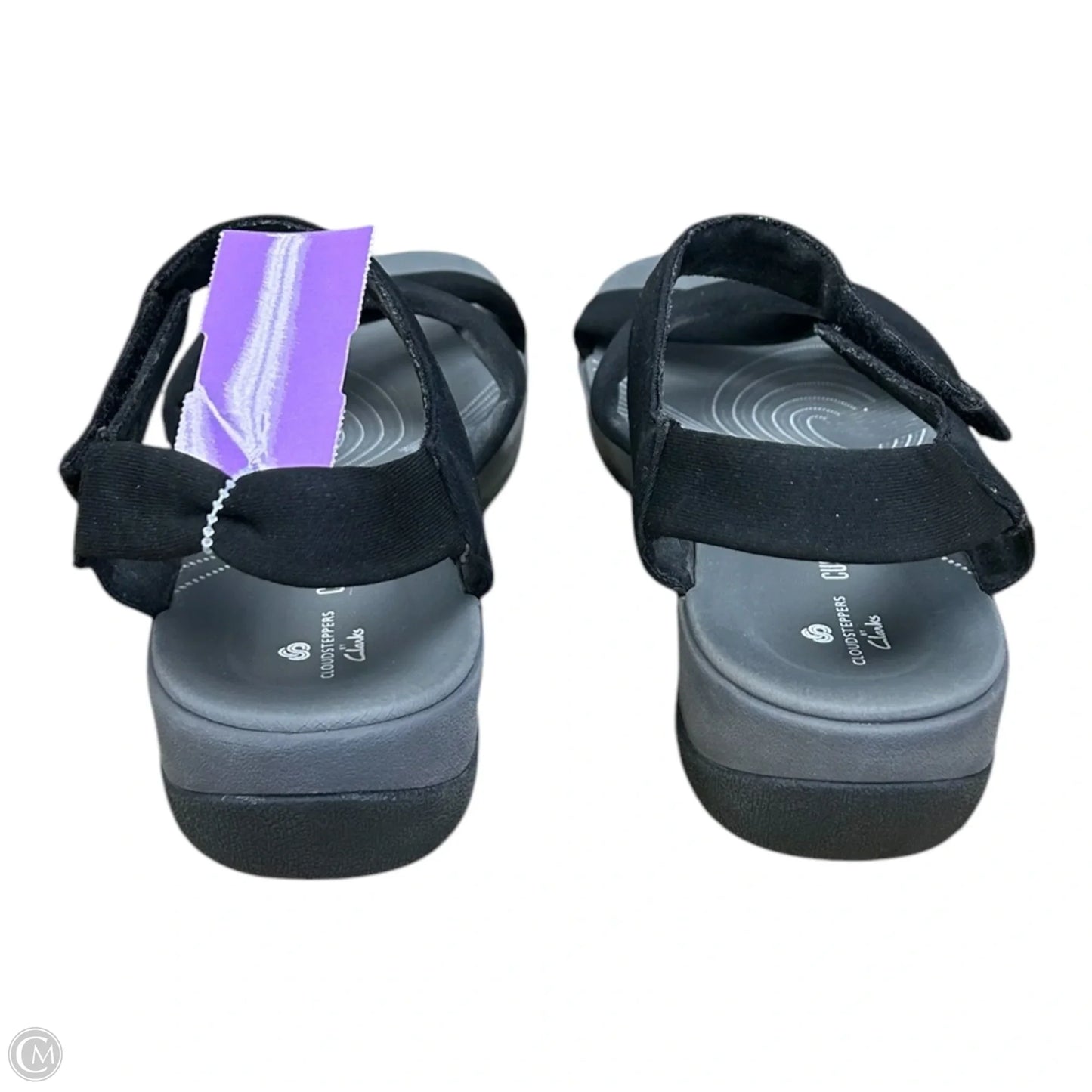 Sandals Flats By Clarks In Black & Grey, Size: 8