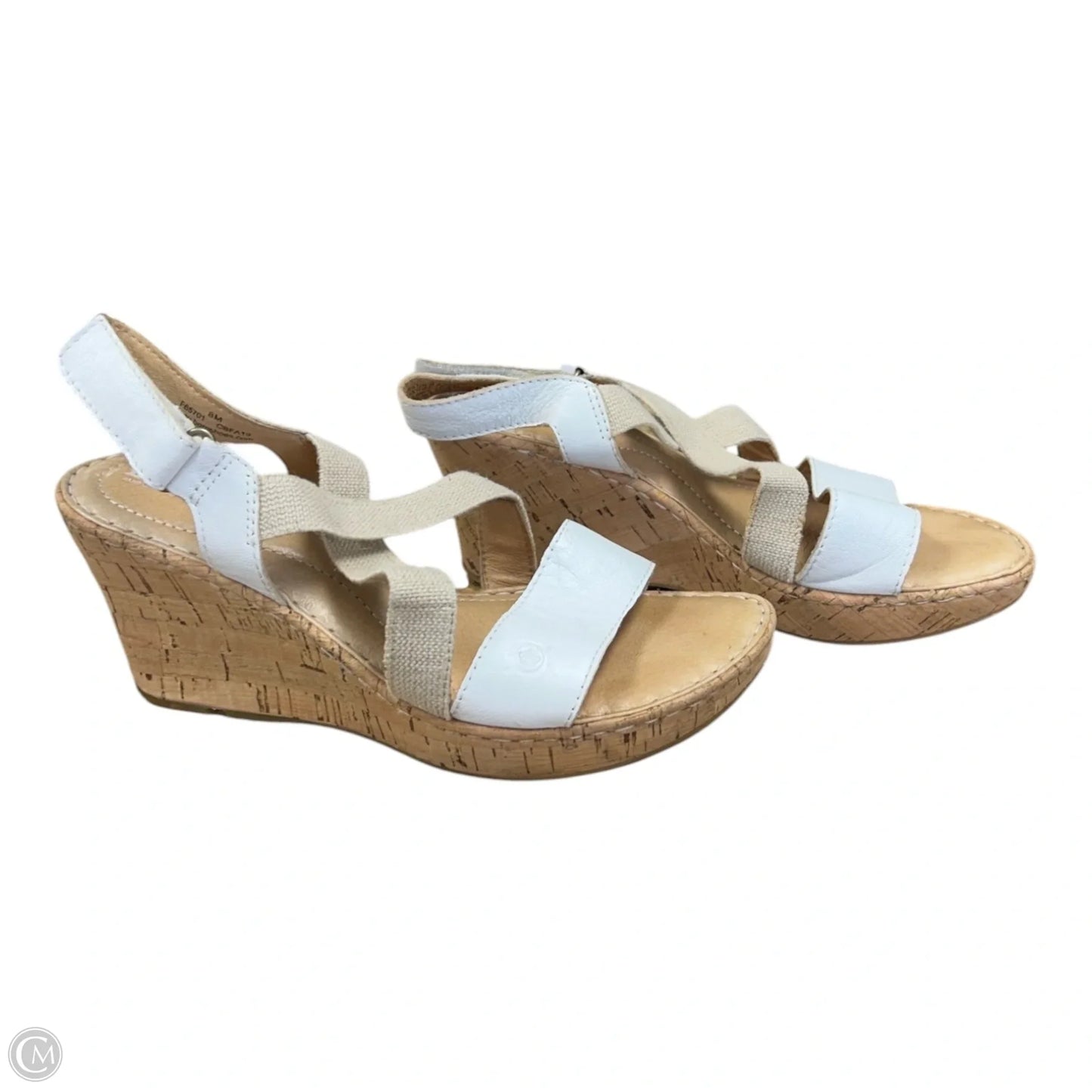 Sandals Heels Wedge By Born In Tan & White, Size: 8