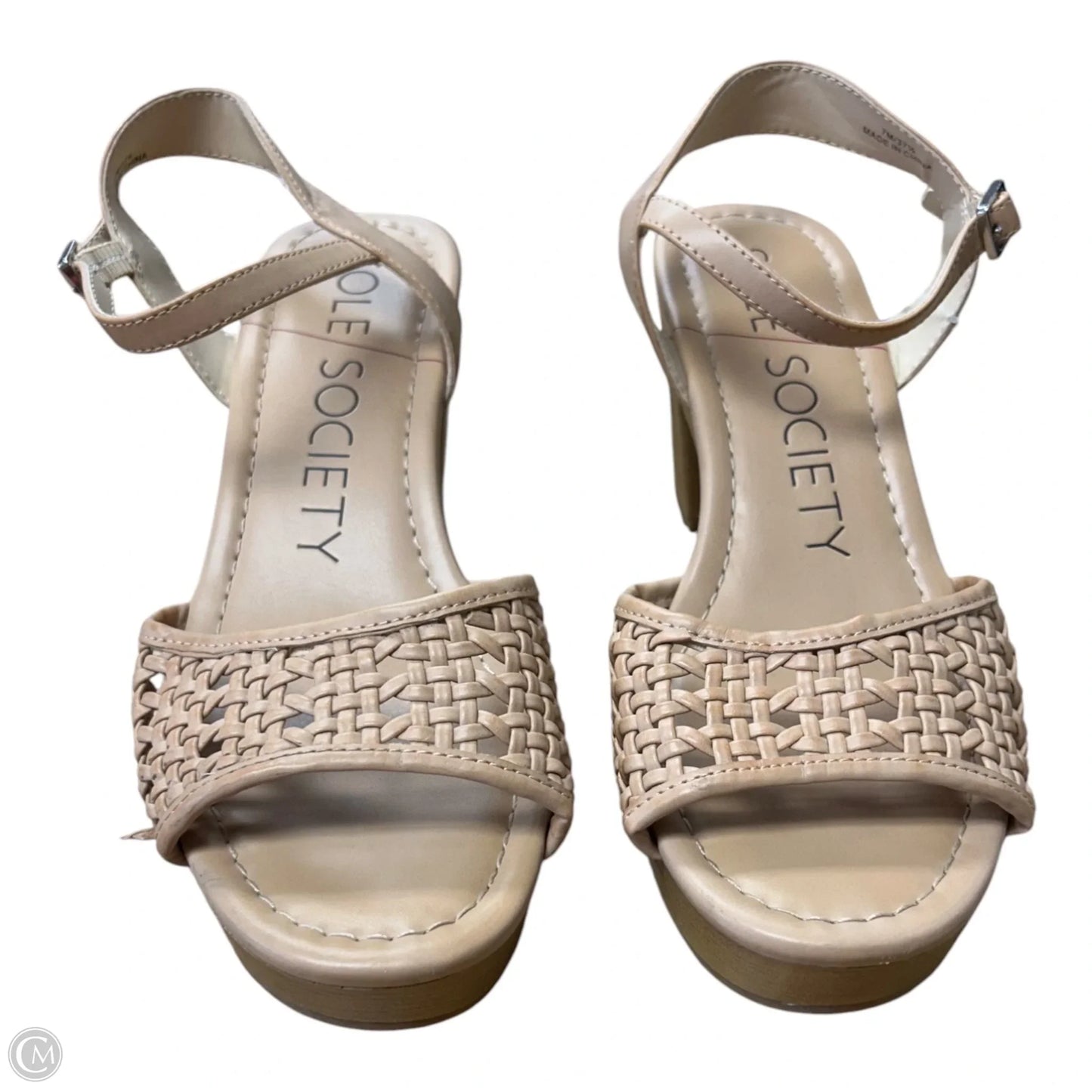 Sandals Heels Block By Sole Society In Tan, Size: 7