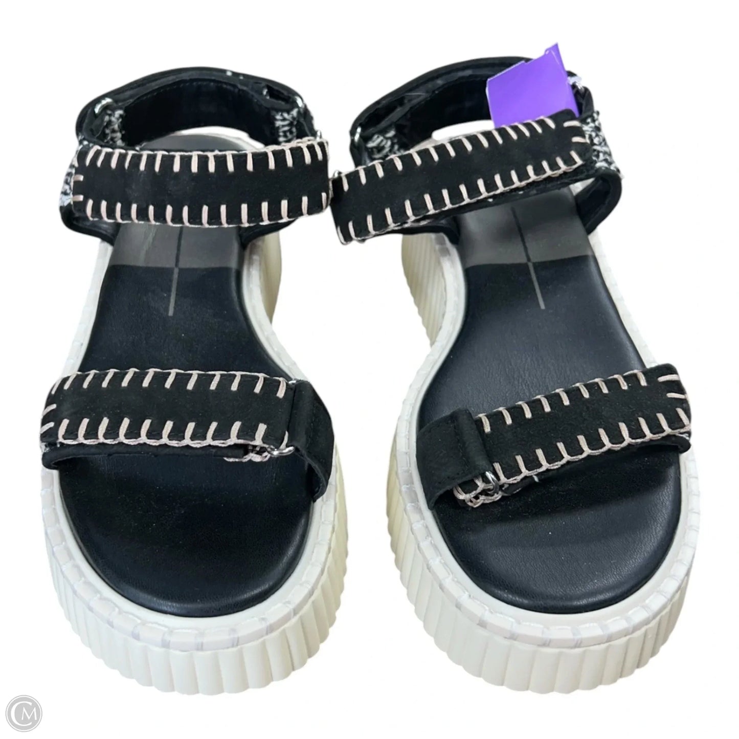 Sandals Heels Platform By Dolce Vita In Black & Cream, Size: 8.5