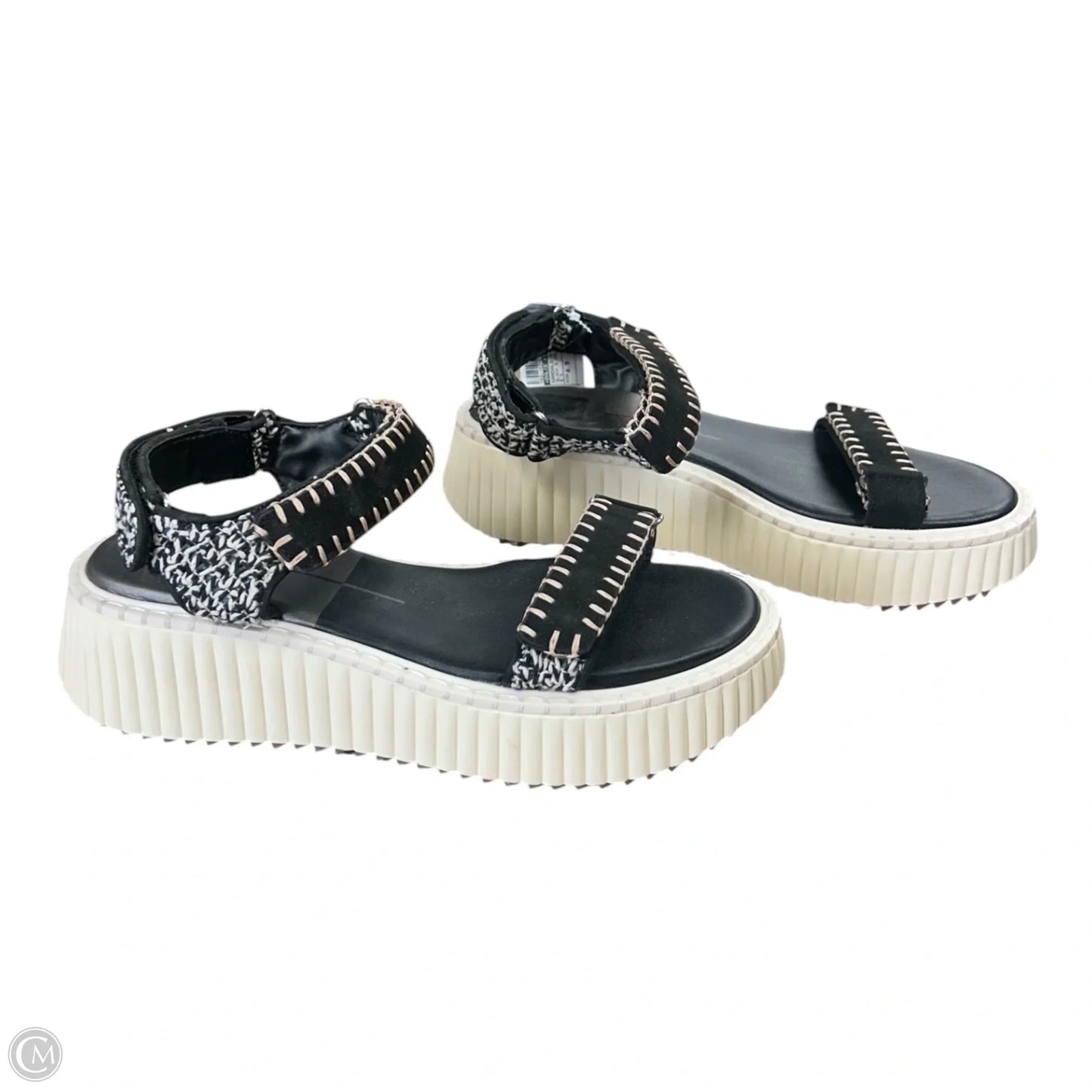 Sandals Heels Platform By Dolce Vita In Black & Cream, Size: 8.5