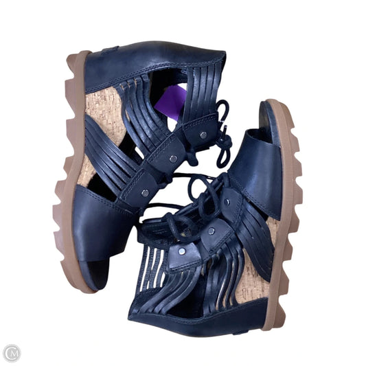 Sandals Heels Wedge By Sorel In Black, Size: 7