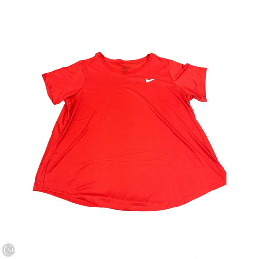 Athletic Top Short Sleeve By Nike Apparel In Red, Size: 2x