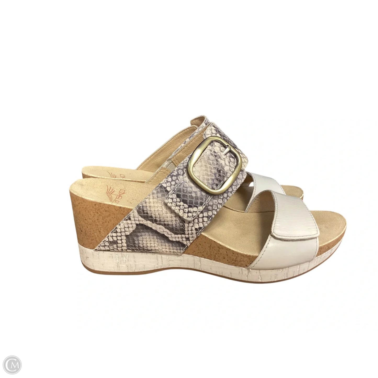 Sandals Heels Wedge By Dansko In Snakeskin Print, Size: 7.5